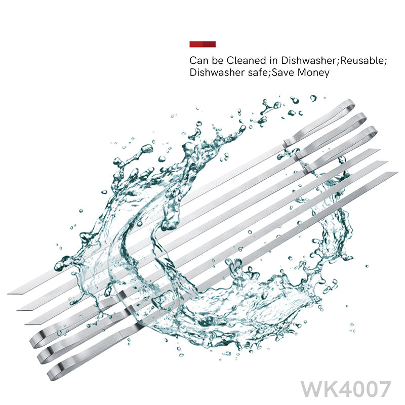 6PCS Kabobs Barbecue Skewers Set with Storage Bag for Grilling