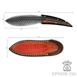 Damascus Steel Fixed Blade Knife in Feather Design with Outdoor Hunting & Survival - Dispatch Outdoor Life