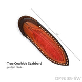 Damascus Steel Fixed Blade Knife in Feather Design with Outdoor Hunting & Survival - Dispatch Outdoor Life