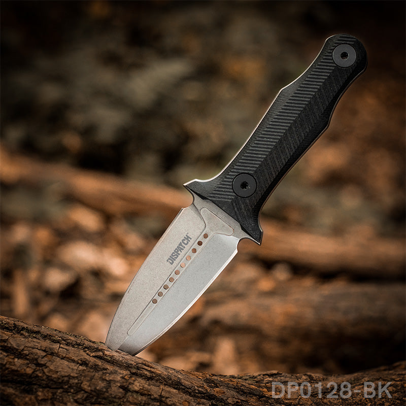 Dual Edge Fixed Blade  Survival Camping Knife G10 Handle with Waist Clip Kydex Sheath