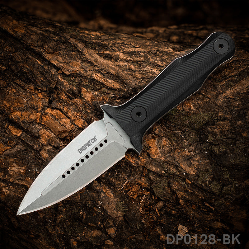 Dual Edge Fixed Blade  Survival Camping Knife G10 Handle with Waist Clip Kydex Sheath