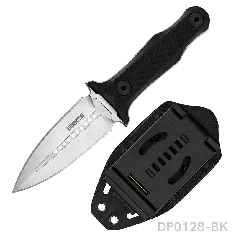 Dual Edge Fixed Blade  Survival Camping Knife G10 Handle with Waist Clip Kydex Sheath
