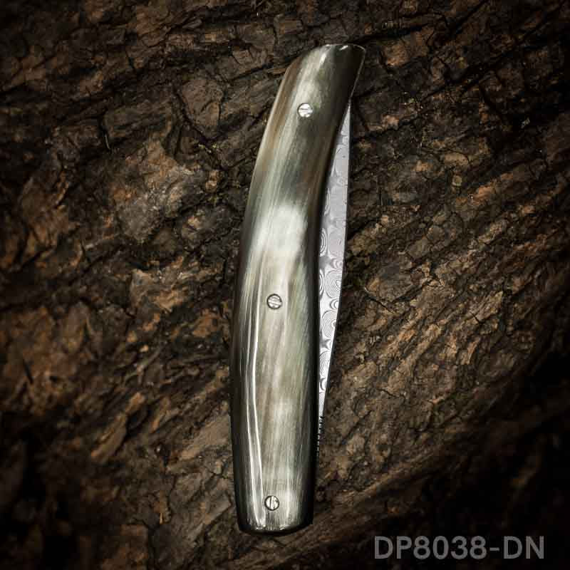 EDC Folding Hunter Damascus Steel Pocket Knife Back Lock Straight Blade with Sheath