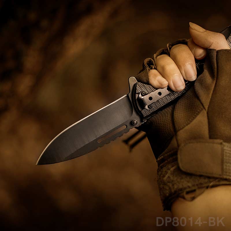EDC Folding Pocket Uility Knife Spring Assisted Blade with Black Tie Rope - Dispatch Outdoor Life