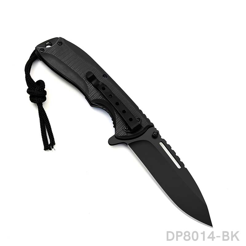 EDC Folding Pocket Uility Knife Spring Assisted Blade with Black Tie Rope - Dispatch Outdoor Life