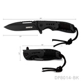 EDC Folding Pocket Uility Knife Spring Assisted Blade with Black Tie Rope - Dispatch Outdoor Life