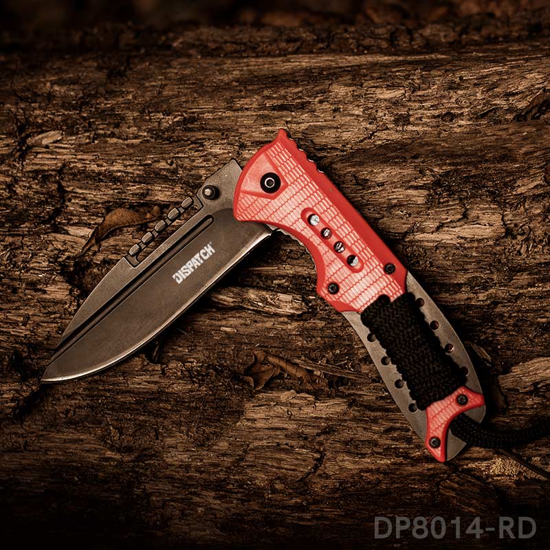 EDC Folding Pocket Uility Knife Spring Assisted Blade with Black Tie Rope - Dispatch Outdoor Life