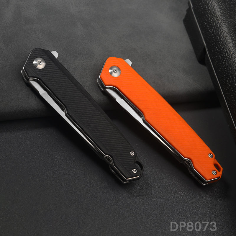 EDC Folding Knife with D2 Stainless Steel Blade, G10 Handle and Pocket Clip