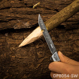Elegant Slim Folding Pocket Knife Liner Lock with Laser Damascus Pattern