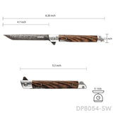 Elegant Slim Folding Pocket Knife Liner Lock with Laser Damascus Pattern