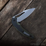 Folding Knife with G10 Handle and Single Side CNC 8Cr  Stonewashed Blade