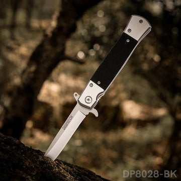 Bead Blasting Blade Lock Folding Pocket Knife With Safety Liner And Steel Black G10 Handle for Outdoor Survival Camping and Hiking - Dispatch Outdoor Life