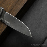 High End Genuine Damascus Pocket Knives with Wood Handle