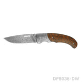 High End Genuine Damascus Pocket Knives with Wood Handle