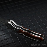 Low Profile VG10 Damascus Blade Pocket Knife with Rosewood Handle