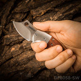 2.75" Closed Mini Folding Pocket Knife Red Wood Handle for Everyday Carry