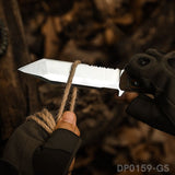 Tough Serrated Fixed Blade Knife with Waist Clip Kydex Sheath