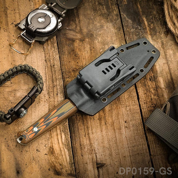 Tough Serrated Fixed Blade Knife with Waist Clip Kydex Sheath