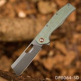 Sheepsfoot Blade Folding Knife with Micarta Handle and Clip for EDC and Survival
