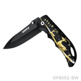 Spring Assisted Drop Point Folding Knife with Holiday Design 3D Effect Handle - Dispatch Outdoor Life