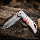 Spring Assisted Drop Point Folding Knife with Holiday Design 3D Effect Handle - Dispatch Outdoor Life