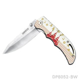 Spring Assisted Drop Point Folding Knife with Holiday Design 3D Effect Handle - Dispatch Outdoor Life