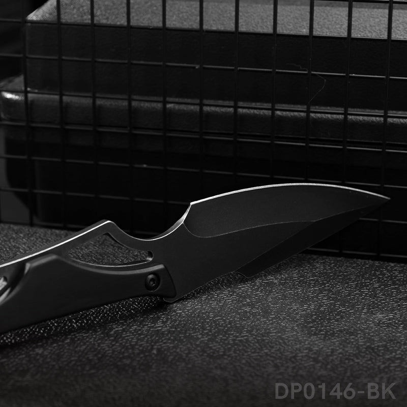 Stonewashed Fixed Blade Knife with Nylon Sheath for Outdoors