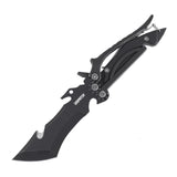 2 in 1 Cool Black Multi-Functional Fixed Blade Scissor Knife with Sheath
