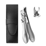 Ingrown Almond Nail Clipper Wide Jaw Opening, One Handed Nail Cutter, Anti-Splash Slanted Finger & Toe Nail Clipper, Edgy Curved Blades Angled Trimmer for Thick Nails, Stainless Steel Rust-Resistant
