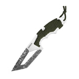 Full Tang Tanto Fixed Blade Knife with Sheath and Cord-Wrapped Handle