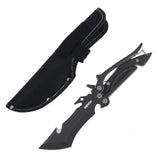 2 in 1 Cool Black Multi-Functional Fixed Blade Scissor Knife with Sheath