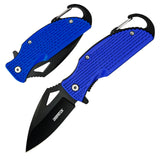 Lightweight EDC Folding Pocket Knife with Carabiner Clip and Fire Starter