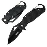 Lightweight EDC Folding Pocket Knife with Carabiner Clip and Fire Starter