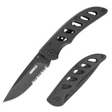 Folding Pocket Knife with 8Cr13MoV Stainless Steel Black Titanium Blade