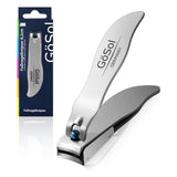 Nail Clipper Anti-Splash Stainless Steel Finger Nail Clipper, Ultra Sharp, Ultra Edgy Curved Blades, with Catcher, Accurate Trimming, Anti-Slip & Longer Handle, Washable EDC Manicure Care Tool, Large
