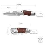 Mini Folding Knife Survival Pocket Knives with Wooden Handle