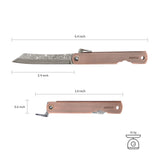 EDC Damascus Steel Lockless Gentleman's Pocket Knife for Outdoor Adventurers & Collectors