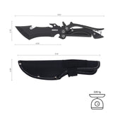 2 in 1 Cool Black Multi-Functional Fixed Blade Scissor Knife with Sheath