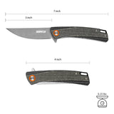 DISPATCH Pocket Folding Knife, 8cr13 Stainless Steel, Micarta Handle,Outdoors Multi-use Camping Knife