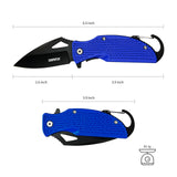 Lightweight EDC Folding Pocket Knife with Carabiner Clip and Fire Starter