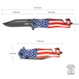 Full Metal National Flag Design Folding Knife with Titanium Coating