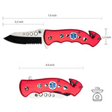 4.5" Closed Folding Pocket Knife Alumina Handle with Rope Cutter and Glass Breaker