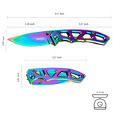 3" Rainbow Titanium Pocket Knife Stylish and Durable Design
