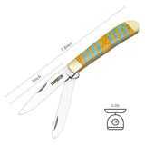 Stainless Steel Pocket Knife Double Blade For Outdoor Camping EDC Tool