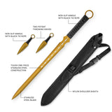 Full Tang Tactical Katana Ninja Sword Machete Fixed Blade Combat Stainless Steel Blade with Sheath