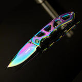 3" Rainbow Titanium Pocket Knife Stylish and Durable Design