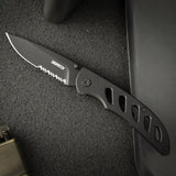 Folding Pocket Knife with 8Cr13MoV Stainless Steel Black Titanium Blade
