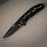 Folding Knife With 8Cr13MoV Stainless Steel Black Blade for EDC