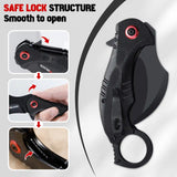 RBLACK Blackened Blade Claw Knife with Red Gasket