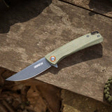 DISPATCH Pocket Folding Knife, 8cr13 Stainless Steel, Micarta Handle,Outdoors Multi-use Camping Knife